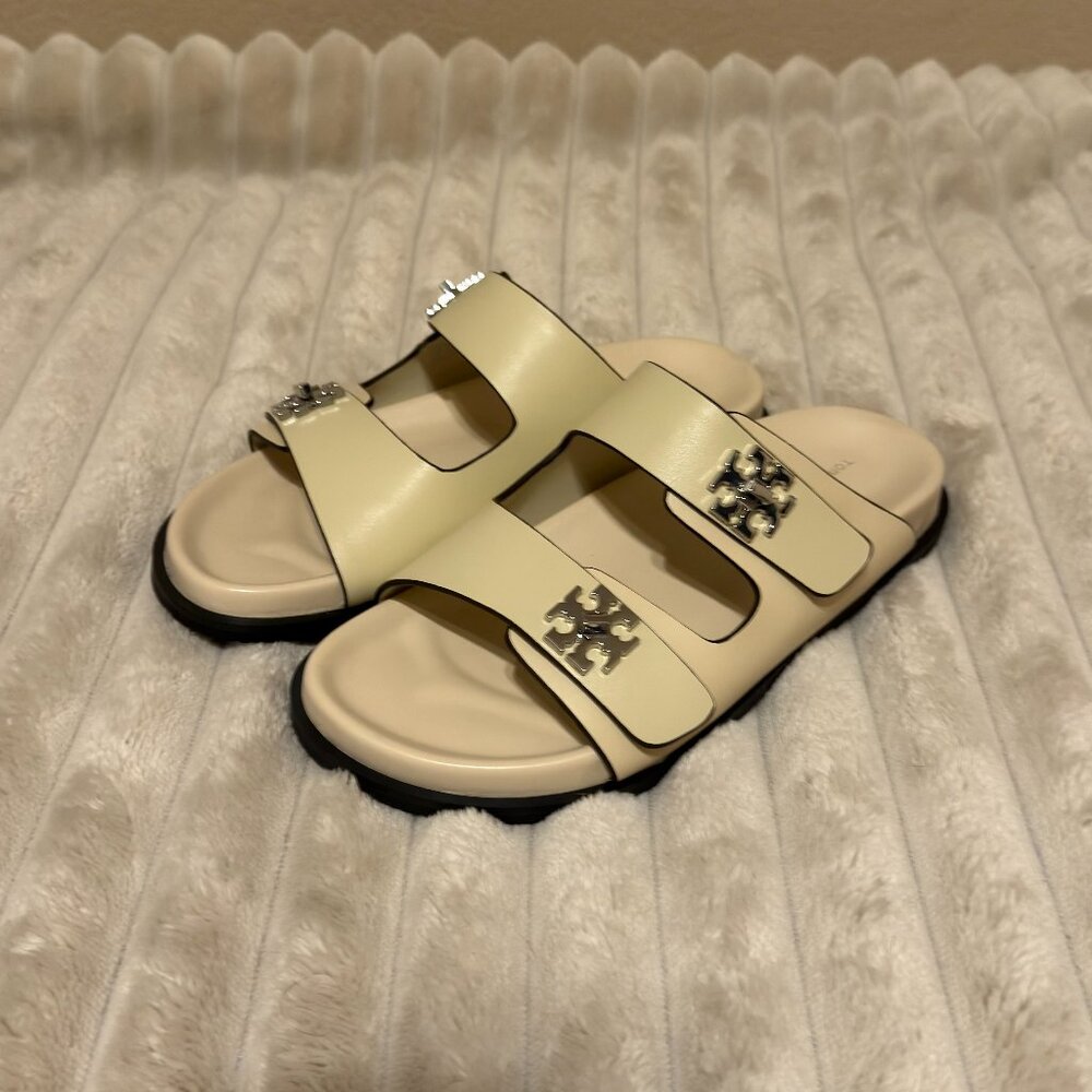 Tory Burch Turnlock Sport Slide Ash Cloud Women’s Size 7.5 8.5